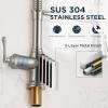 imageFORIOUS Kitchen Faucets Brushed Nickel Kitchen Sink Faucet with Pull Down Sprayer Commercial Kitchen Faucet Stainless Steel Classic Single Handle Pull Out Sink Faucets for RV Laundry Utility RoomStainless Steel