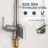 imageFORIOUS Kitchen Faucets Brushed Nickel Kitchen Sink Faucet with Pull Down Sprayer Commercial Kitchen Faucet Stainless Steel Classic Single Handle Pull Out Sink Faucets for RV Laundry Utility RoomStainless Steel
