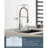 imageFORIOUS Kitchen Faucets Brushed Nickel Kitchen Sink Faucet with Pull Down Sprayer Commercial Kitchen Faucet Stainless Steel Classic Single Handle Pull Out Sink Faucets for RV Laundry Utility RoomStainless Steel