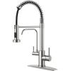 imageFORIOUS Kitchen Faucets Brushed Nickel Kitchen Sink Faucet with Pull Down Sprayer Commercial Kitchen Faucet Stainless Steel Classic Single Handle Pull Out Sink Faucets for RV Laundry Utility RoomStainless Steel