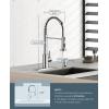 imageFORIOUS Kitchen Faucets Brushed Nickel Kitchen Sink Faucet with Pull Down Sprayer Commercial Kitchen Faucet Stainless Steel Classic Single Handle Pull Out Sink Faucets for RV Laundry Utility RoomChrome