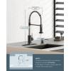 imageFORIOUS Kitchen Faucets Brushed Nickel Kitchen Sink Faucet with Pull Down Sprayer Commercial Kitchen Faucet Stainless Steel Classic Single Handle Pull Out Sink Faucets for RV Laundry Utility RoomBlackBrushed