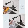 imageFORIOUS Kitchen Faucets with Pull Down Sprayer Stainless Steel Single Handle Classic Pull Out Sink Faucet for Farmhouse Laundry RV Bar with Deck Plate for 1 or 3 Holes Black BrushedBlackBrushed