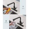 imageFORIOUS Kitchen Faucets with Pull Down Sprayer Stainless Steel Single Handle Classic Pull Out Sink Faucet for Farmhouse Laundry RV Bar with Deck Plate for 1 or 3 Holes Black BrushedMatte Black