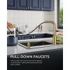 imageFORIOUS Kitchen Faucets with Pull Down Sprayer Stainless Steel Single Handle Classic Pull Out Sink Faucet for Farmhouse Laundry RV Bar with Deck Plate for 1 or 3 Holes Black BrushedGold