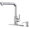 imageFORIOUS Kitchen Faucets with Pull Down Sprayer Stainless Steel Single Handle Classic Pull Out Sink Faucet for Farmhouse Laundry RV Bar with Deck Plate for 1 or 3 Holes Black BrushedChrome