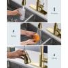 imageFORIOUS Kitchen Faucets with Water Filter 2 in 1 Stainless Steel Pull Down Sink Faucet and Purfied Water Faucet High Arc Single Handle with Detachable Deck for 1 or 3 Hole Brushed NickelGold