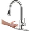 imageFORIOUS Kitchen Faucets with Water Filter 2 in 1 Stainless Steel Pull Down Sink Faucet and Purfied Water Faucet High Arc Single Handle with Detachable Deck for 1 or 3 Hole Brushed NickelStainless Steel