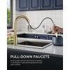 imageFORIOUS Kitchen Faucets with Water Filter 2 in 1 Stainless Steel Pull Down Sink Faucet and Purfied Water Faucet High Arc Single Handle with Detachable Deck for 1 or 3 Hole Brushed NickelGold