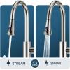 imageFORIOUS Kitchen Faucets with Water Filter 2 in 1 Stainless Steel Pull Down Sink Faucet and Purfied Water Faucet High Arc Single Handle with Detachable Deck for 1 or 3 Hole Brushed NickelStainless Steel