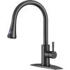 imageFORIOUS Kitchen Faucets with Water Filter 2 in 1 Stainless Steel Pull Down Sink Faucet and Purfied Water Faucet High Arc Single Handle with Detachable Deck for 1 or 3 Hole Brushed NickelMatte Black
