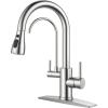 imageFORIOUS Kitchen Faucets with Water Filter 2 in 1 Stainless Steel Pull Down Sink Faucet and Purfied Water Faucet High Arc Single Handle with Detachable Deck for 1 or 3 Hole Brushed NickelStainless Steel