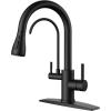 imageFORIOUS Kitchen Faucets with Water Filter 2 in 1 Stainless Steel Pull Down Sink Faucet and Purfied Water Faucet High Arc Single Handle with Detachable Deck for 1 or 3 Hole Brushed NickelMatte Black
