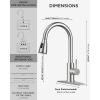 imageFORIOUS Kitchen Faucets with Water Filter 2 in 1 Stainless Steel Pull Down Sink Faucet and Purfied Water Faucet High Arc Single Handle with Detachable Deck for 1 or 3 Hole Brushed NickelStainless Steel