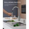 imageFORIOUS Kitchen Faucets with Water Filter 2 in 1 Stainless Steel Pull Down Sink Faucet and Purfied Water Faucet High Arc Single Handle with Detachable Deck for 1 or 3 Hole Brushed NickelChrome