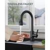 imageFORIOUS Kitchen Faucets with Water Filter 2 in 1 Stainless Steel Pull Down Sink Faucet and Purfied Water Faucet High Arc Single Handle with Detachable Deck for 1 or 3 Hole Brushed NickelMatte Black