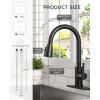 imageFORIOUS Kitchen Faucets with Water Filter 2 in 1 Stainless Steel Pull Down Sink Faucet and Purfied Water Faucet High Arc Single Handle with Detachable Deck for 1 or 3 Hole Brushed NickelMatte Black