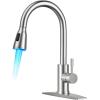 imageFORIOUS Kitchen Faucets with Water Filter 2 in 1 Stainless Steel Pull Down Sink Faucet and Purfied Water Faucet High Arc Single Handle with Detachable Deck for 1 or 3 Hole Brushed NickelStainless Steel