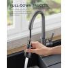 imageFORIOUS Kitchen Faucets with Water Filter 2 in 1 Stainless Steel Pull Down Sink Faucet and Purfied Water Faucet High Arc Single Handle with Detachable Deck for 1 or 3 Hole Brushed NickelGray