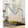 imageFORIOUS Kitchen Faucets with Water Filter 2 in 1 Stainless Steel Pull Down Sink Faucet and Purfied Water Faucet High Arc Single Handle with Detachable Deck for 1 or 3 Hole Brushed NickelStainless Steel