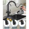 imageFORIOUS Kitchen Faucets with Water Filter 2 in 1 Stainless Steel Pull Down Sink Faucet and Purfied Water Faucet High Arc Single Handle with Detachable Deck for 1 or 3 Hole Brushed NickelMatte Black