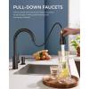 imageFORIOUS Kitchen Faucets with Water Filter 2 in 1 Stainless Steel Pull Down Sink Faucet and Purfied Water Faucet High Arc Single Handle with Detachable Deck for 1 or 3 Hole Brushed NickelOil Rubbed Bronze