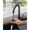 imageFORIOUS Kitchen Faucets with Water Filter 2 in 1 Stainless Steel Pull Down Sink Faucet and Purfied Water Faucet High Arc Single Handle with Detachable Deck for 1 or 3 Hole Brushed NickelMatte Black