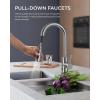 imageFORIOUS Kitchen Faucets with Water Filter 2 in 1 Stainless Steel Pull Down Sink Faucet and Purfied Water Faucet High Arc Single Handle with Detachable Deck for 1 or 3 Hole Brushed NickelStainless Steel