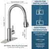 imageFORIOUS Kitchen Faucets with Water Filter 2 in 1 Stainless Steel Pull Down Sink Faucet and Purfied Water Faucet High Arc Single Handle with Detachable Deck for 1 or 3 Hole Brushed NickelStainless Steel