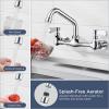 imageFORIOUS Kitchen Sink Faucet Wall Mount with 8 Swivel Spout Commercial Brass Utility Sink Faucet 8 Inch Center Two Handle for Laundry Room Restaurant Outdoor Farmhouse Polished Chrome8 Swivel Spout