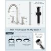 imageFORIOUS Matte Black Bathroom Sink Faucet 4 Inch Centerset Bathroom Faucet 2 or 3 Hole with Pop up Drain and cUPC Hose Two Handles Control 360 spout for RestroomVanity RvChrome