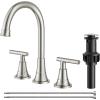 imageFORIOUS Matte Black Bathroom Sink Faucet 4 Inch Centerset Bathroom Faucet 2 or 3 Hole with Pop up Drain and cUPC Hose Two Handles Control 360 spout for RestroomVanity RvStainless Steel