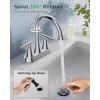 imageFORIOUS Matte Black Bathroom Sink Faucet 4 Inch Centerset Bathroom Faucet 2 or 3 Hole with Pop up Drain and cUPC Hose Two Handles Control 360 spout for RestroomVanity RvChrome