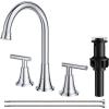 imageFORIOUS Matte Black Bathroom Sink Faucet 4 Inch Centerset Bathroom Faucet 2 or 3 Hole with Pop up Drain and cUPC Hose Two Handles Control 360 spout for RestroomVanity RvChrome