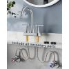 imageFORIOUS Matte Black Bathroom Sink Faucet 4 Inch Centerset Bathroom Faucet 2 or 3 Hole with Pop up Drain and cUPC Hose Two Handles Control 360 spout for RestroomVanity RvChrome