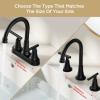 imageFORIOUS Matte Black Bathroom Sink Faucet 4 Inch Centerset Bathroom Faucet 2 or 3 Hole with Pop up Drain and cUPC Hose Two Handles Control 360 spout for RestroomVanity RvChrome