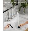 imageFORIOUS Matte Black Bathroom Sink Faucet 4 Inch Centerset Bathroom Faucet 2 or 3 Hole with Pop up Drain and cUPC Hose Two Handles Control 360 spout for RestroomVanity RvStainless Steel