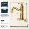 imageFORIOUS Matte Black Bathroom Vanity Faucet  Single Handle 1 Hole Basin Sink Faucet with PopUp Drain and 24quot Water Hose LeadFree Solid Brass ConstructionBrushed Gold