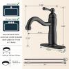 imageFORIOUS Matte Black Bathroom Vanity Faucet  Single Handle 1 Hole Basin Sink Faucet with PopUp Drain and 24quot Water Hose LeadFree Solid Brass ConstructionMatte Black