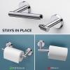 imageFORIOUS Matte Black Toilet Paper Holder Wall Mount SUS304 Stainless Steel Double Post Pivoting Tissue Roll Holder and Hand Towel Ring Set for Bathroom RV Bathroom Hardware Accessories SetChrome
