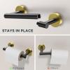 imageFORIOUS Matte Black Toilet Paper Holder Wall Mount SUS304 Stainless Steel Double Post Pivoting Tissue Roll Holder and Hand Towel Ring Set for Bathroom RV Bathroom Hardware Accessories SetBlack Gold