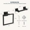 imageFORIOUS Matte Black Toilet Paper Holder Wall Mount SUS304 Stainless Steel Double Post Pivoting Tissue Roll Holder and Hand Towel Ring Set for Bathroom RV Bathroom Hardware Accessories SetMatte Black