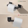 imageFORIOUS Matte Black Toilet Paper Holder Wall Mount SUS304 Stainless Steel Double Post Pivoting Tissue Roll Holder and Hand Towel Ring Set for Bathroom RV Bathroom Hardware Accessories SetMatte Black