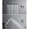imageFORIOUS Rain Shower Head System 10 Inch Shower Faucet Set with with handheld combo Solid Brass Pressure Balanced Valve and Trim Kit Fixtures Wall Mounted Brushed Nickel Matte Black 12 inchChrome