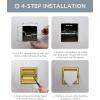 imageFORIOUS Recessed Toilet Paper Holder Stainless Steel Durable Tissue Roll Holder Wall Mount for Bathroom Space Saving Design with Mounting Bracket in Wall Toilet Paper Dispenser Insert Matte BlackGold