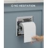 imageFORIOUS Recessed Toilet Paper Holder Stainless Steel Durable Tissue Roll Holder Wall Mount for Bathroom Space Saving Design with Mounting Bracket in Wall Toilet Paper Dispenser Insert Matte BlackChrome