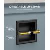 imageFORIOUS Recessed Toilet Paper Holder Stainless Steel Durable Tissue Roll Holder Wall Mount for Bathroom Space Saving Design with Mounting Bracket in Wall Toilet Paper Dispenser Insert Matte BlackBlackgold