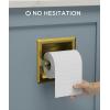 imageFORIOUS Recessed Toilet Paper Holder Stainless Steel Durable Tissue Roll Holder Wall Mount for Bathroom Space Saving Design with Mounting Bracket in Wall Toilet Paper Dispenser Insert Matte BlackGold