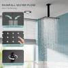 imageFORIOUS Shower Head System 10 Inch Rain Shower Faucet Set with Handheld Spray Combo Roughin Valve Solid Brass Pressure Balanced Valve Trim Kit Ceiling Mount Brushed GoldMatte Black