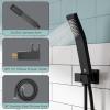 imageFORIOUS Shower Head System 10 Inch Rain Shower Faucet Set with Handheld Spray Combo Roughin Valve Solid Brass Pressure Balanced Valve Trim Kit Ceiling Mount Brushed GoldMatte Black